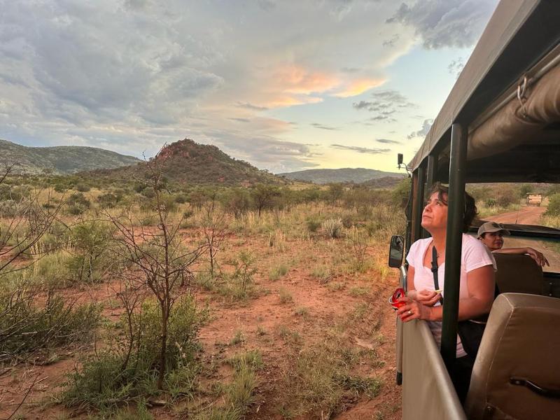 Safari in wild Nature, Pilanesberg Game Reserve, South Africa, Our VIP client soaking the beauty in