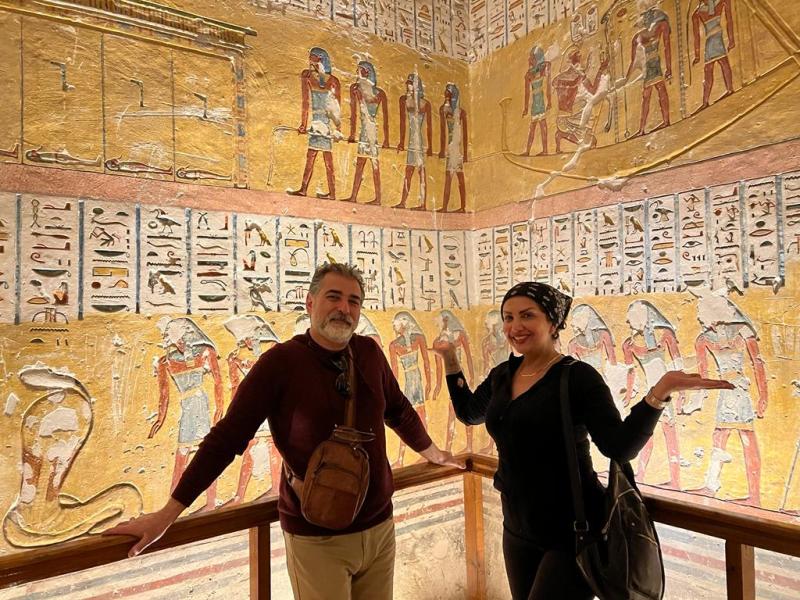 Valley of the kings, one of the best preserved tombs, all the painting and the colors are original