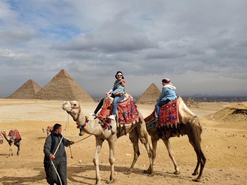 Camel-Riding beside the Pyramids